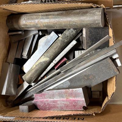 Box of Misc. metal bars/strip/round stock