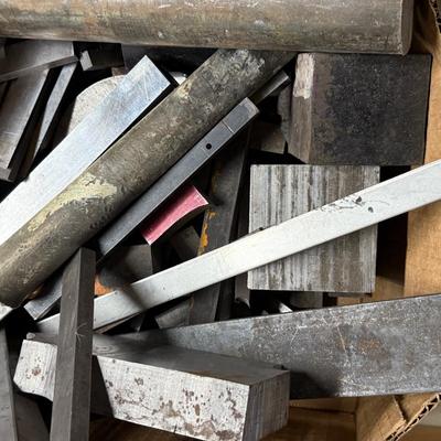 Box of Misc. metal bars/strip/round stock