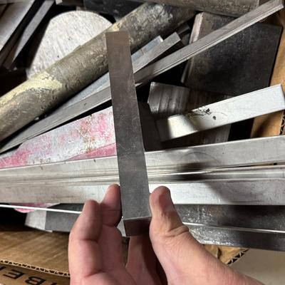 Box of Misc. metal bars/strip/round stock