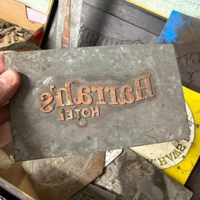 Reno themed Metal/Copper/Plastic Stamping Plates in 3 boxes + leather