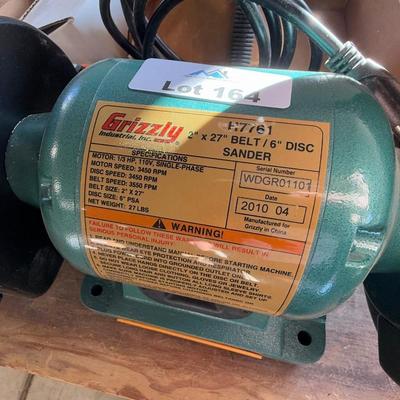 Grizzly Model H7761 Belt Disc Sander w/accessories