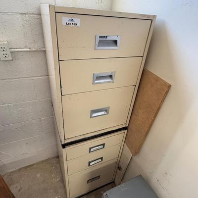 Pair of Tan smooth opening 3 Drawer Cabinets