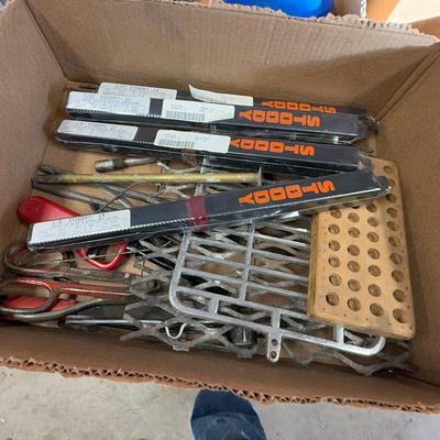 Box with Stoody Welding Rods 1/8, 3/32 & misc. metal pieces