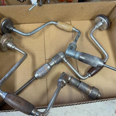 3 vintage hand drills