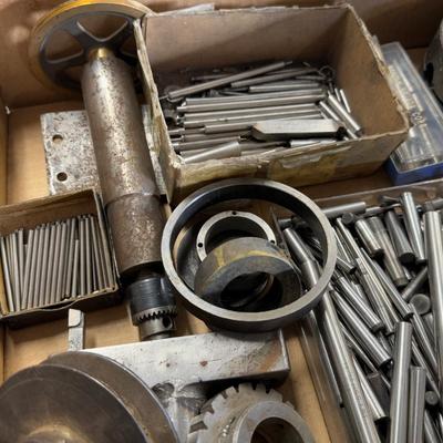 Box of misc. machine parts – Chucks/Latheing & Miling Pieces