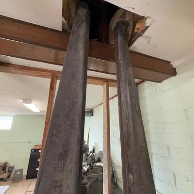 Sale Photo Thumbnail #702: Huge steel tool that is bolted to the floor. Weight is unknown. Stands approximately. 7 feet tall. Will need to be disassembled. I would definitely recommend previewing auction if you plan on bidding on this item to figure out moving logistics.