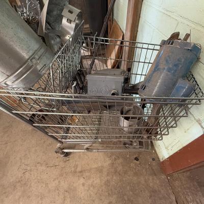 Shopping Cart full of scrap metal/Steel block/square block