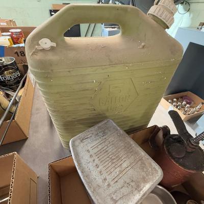Gas Can/Vintage Oil Cans/Red Metal Box/Old Scale