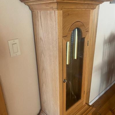 WORKING TRIPLE CHIME TEMPUS FUGIT GRANDFATHER CLOCK HAND CRAFTED IN BOULDER, CO.