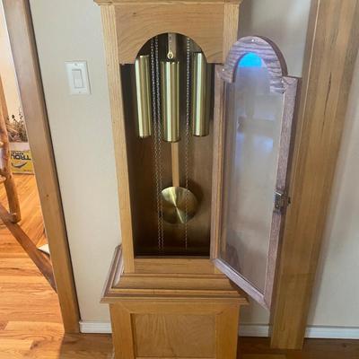 WORKING TRIPLE CHIME TEMPUS FUGIT GRANDFATHER CLOCK HAND CRAFTED IN BOULDER, CO.