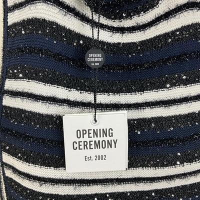 320 OPENING CEREMONY Navy Blue Striped Mini Dress Size LG