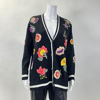 325 ALICE + OLIVIA BRADFORD Wool Embroidered Grandpa Cardigan Size S/P