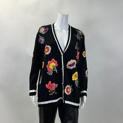 325 ALICE + OLIVIA BRADFORD Wool Embroidered Grandpa Cardigan Size S/P