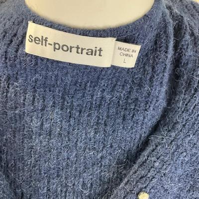326 SELF PORTRAIT Diamanté Front Twist Cropped Jumper Size LG