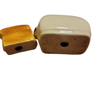Vtg toaster with toast salt and pepper shakers