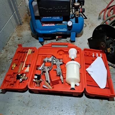 Makita Air Compressor & Campbell Hausfeld Spray Gun Kit (B1-SD)