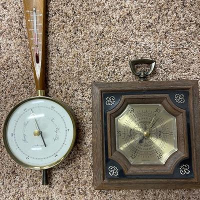 2 Vintage Barometers
