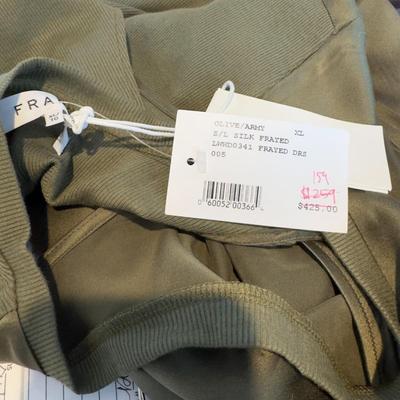 255 FRAME Olive Silk Maxi Dress Size XL