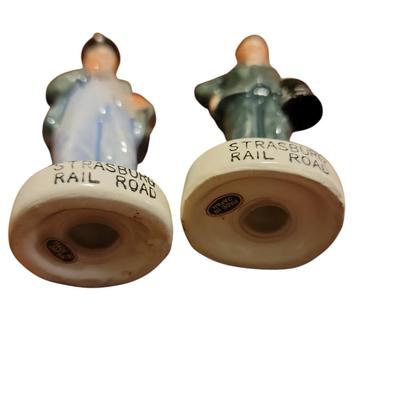Vtg Strasburg Railroad conductor salt and pepper shakers