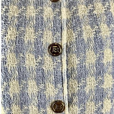 340 New PIERRE BALMAIN Houndstooth Tweed Bomber Jacket Size 42