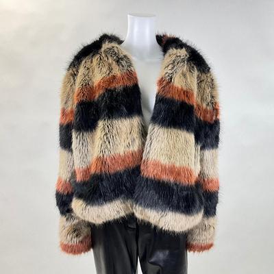 344 TULA ROSA Modacrylic Fur Coat - Size L