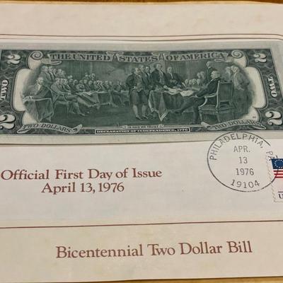1976 Bicentennial First Day Issue $2 bill