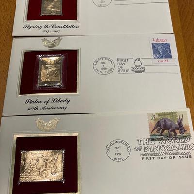 3 gold stamps