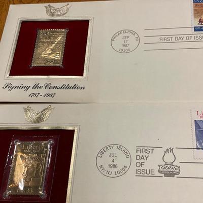 3 gold stamps