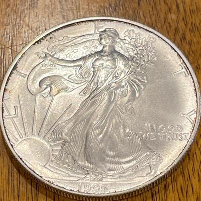 1989 American Eagle in case & 1995 American Eagle coin