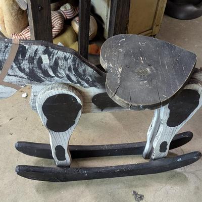 Vintage Wooden Rocking Horse