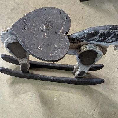 Vintage Wooden Rocking Horse