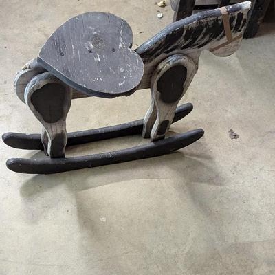 Vintage Wooden Rocking Horse