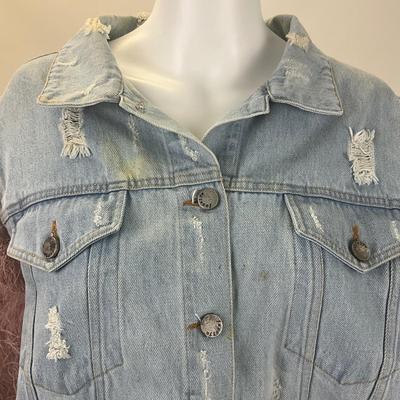 354 JOCELYN Denim Jacket with Removable Fur Arms