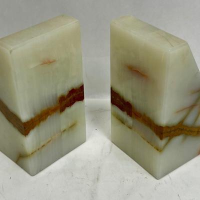 Vintage Bank of America Advertising Marble Bookends Heavy!