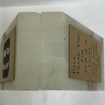 Vintage Bank of America Advertising Marble Bookends Heavy!