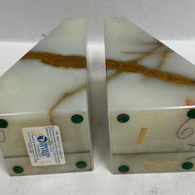 Vintage Bank of America Advertising Marble Bookends Heavy!