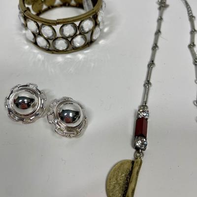 Costume Jewelry - NEW w/tag - necklace, 3 bracelets, 1 pair earrings