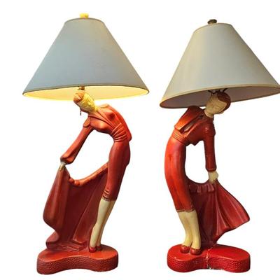 SET OF REGLOR OF CALIFORNIA FIGURAL TABLE LAMPS