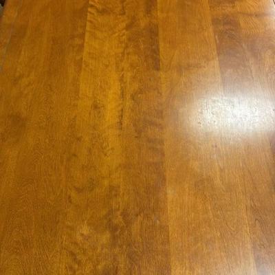 Vintage Cushman Colonial Creations Solid Maple Sawbuck Table w/ Trestle & Chairs