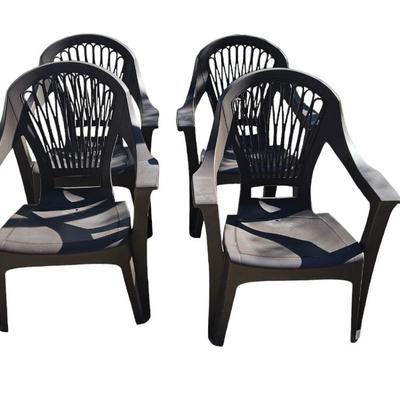 4 Adams Manufacturing RealComfort Stackable Black Resin Frame Stationary Chair with Solid Seat
