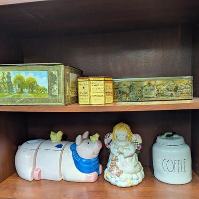 Vintage Tin Canisters & Cookie Jars