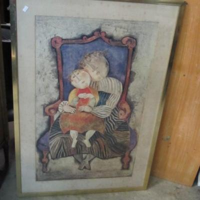 Framed 25 1/2" x 38 1/2" G Rodo Boulandger Gracieta La Maternite Touchstone Art