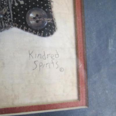Framed Antique Kindred Spirits Needlepoint
