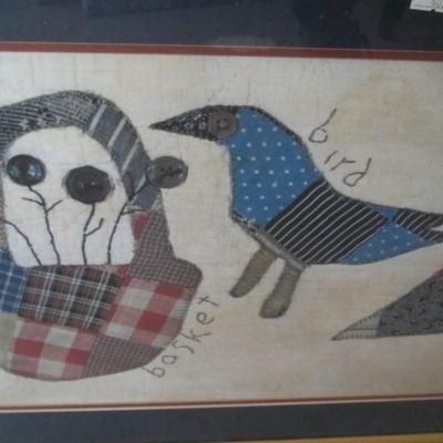Framed Antique Kindred Spirits Needlepoint