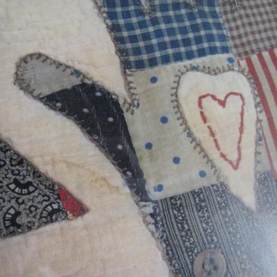 Framed Antique Kindred Spirits Needlepoint