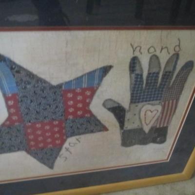 Framed Antique Kindred Spirits Needlepoint
