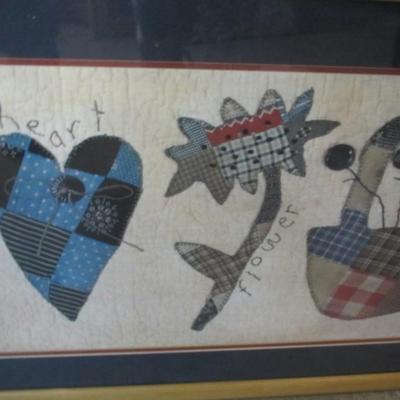 Framed Antique Kindred Spirits Needlepoint