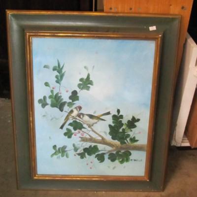 Bird Painting & John O'Neill Blue Jays and Cow Oak Song Birds Signed & Number &