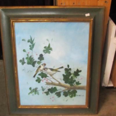 Bird Painting & John O'Neill Blue Jays and Cow Oak Song Birds Signed & Number &