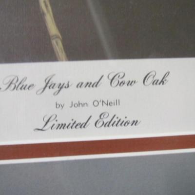 Bird Painting & John O'Neill Blue Jays and Cow Oak Song Birds Signed & Number &